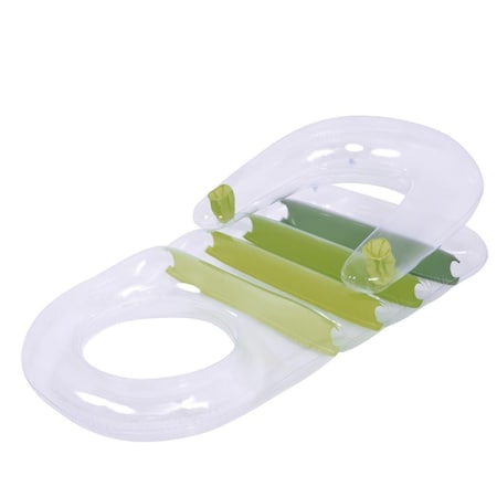 Pool Central 59 in. Green Transparent Inflatable Pool Lounger with Cup Holders 34808590